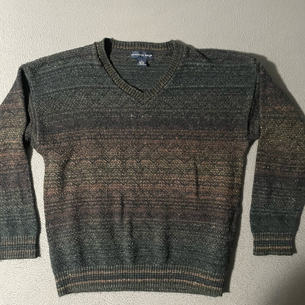 Northern‎ Isles Sweater Mens XL Acrylic Blend Geometric Vintage Made in USA